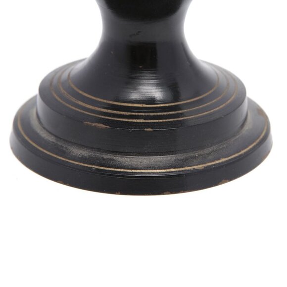 Vintage Brass Etched Aftaba Coffee Tea Pot and Vase Engraved Gold Black India - Picture 14 of 15